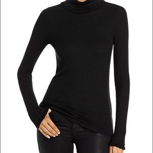 NWT Goldie Black Long Sleeve Pointelle Mock Neck Top